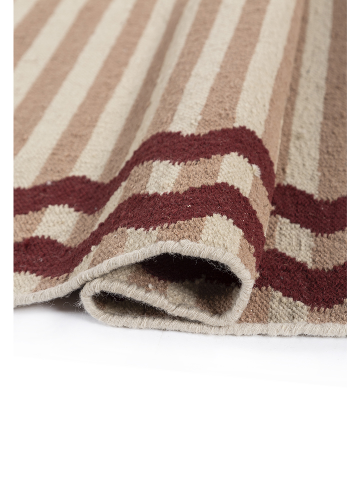 alhambra red and orange wool flat weaves Rug - FloorShot