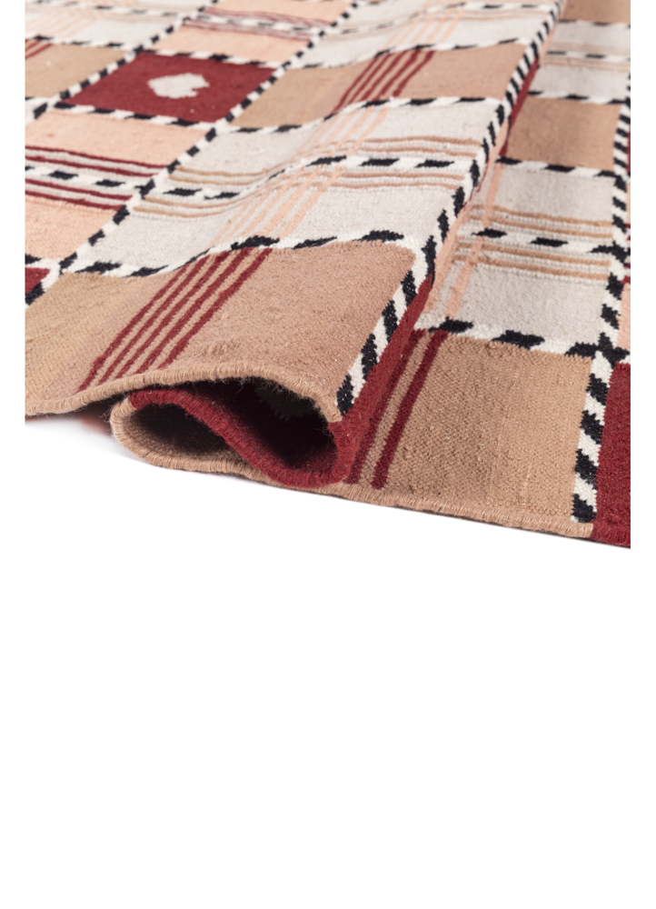 alhambra red and orange wool flat weaves Rug - FloorShot