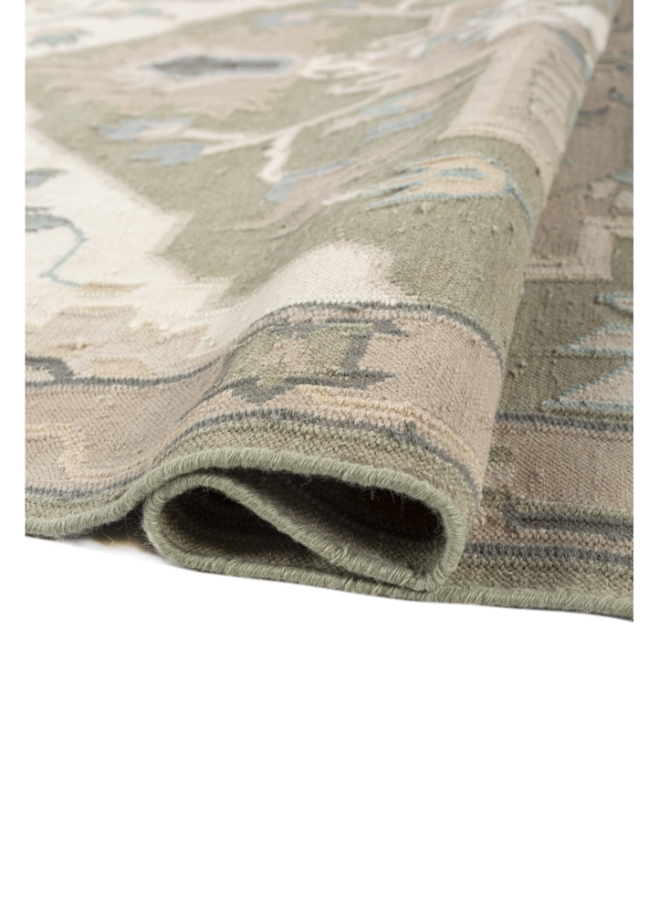 bedouin blue wool flat weaves Rug - FloorShot