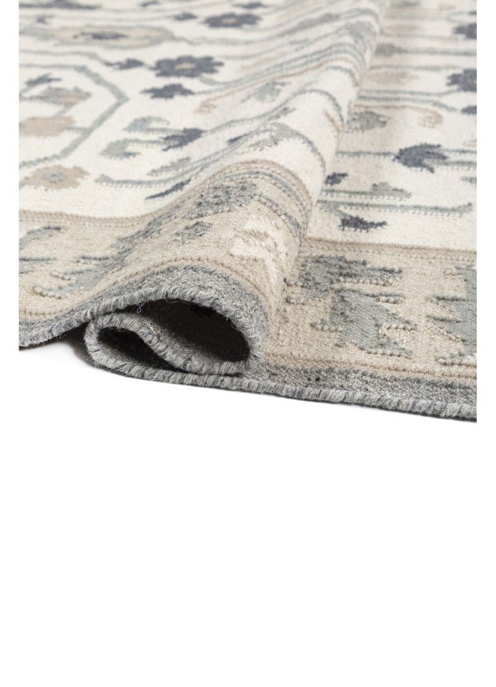 bedouin ivory wool flat weaves Rug - FloorShot