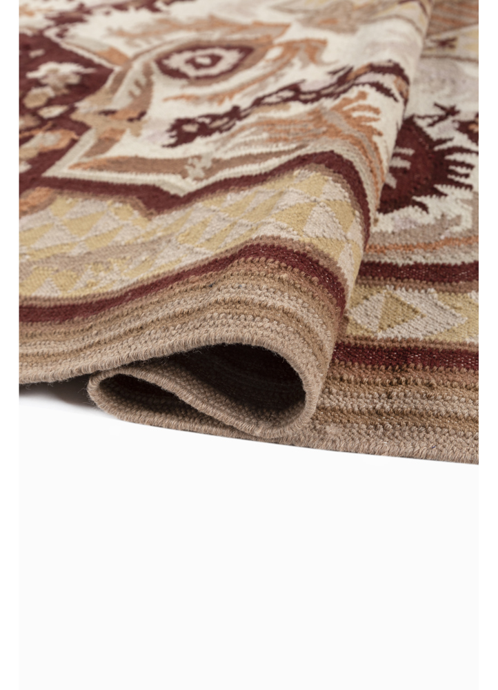 bedouin ivory wool flat weaves Rug - FloorShot