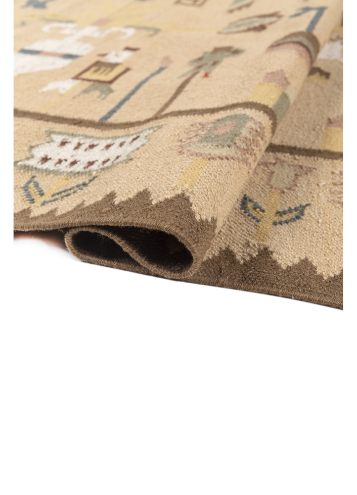 bedouin gold wool flat weaves Rug - FloorShot