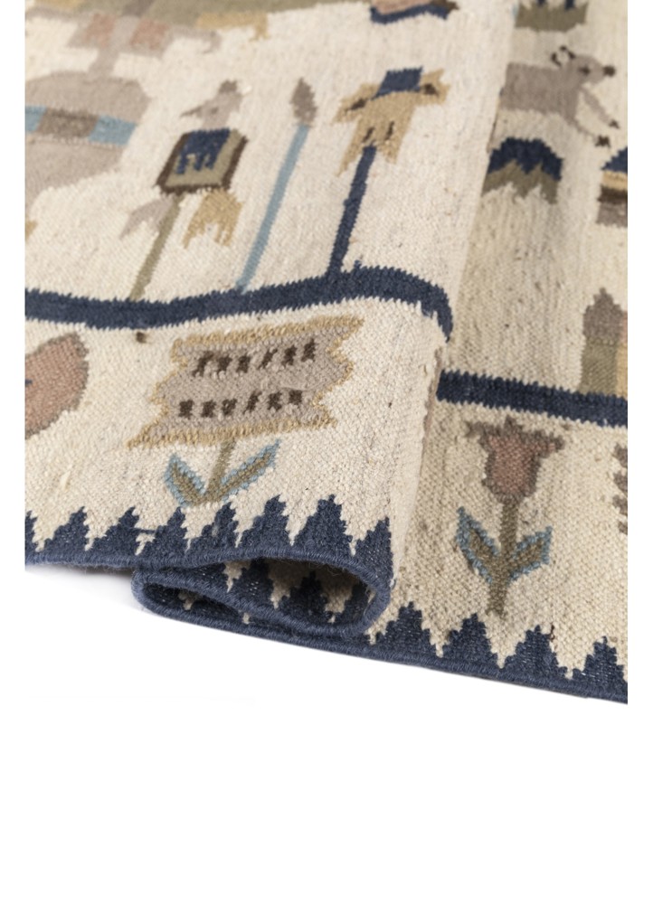bedouin ivory wool flat weaves Rug - FloorShot