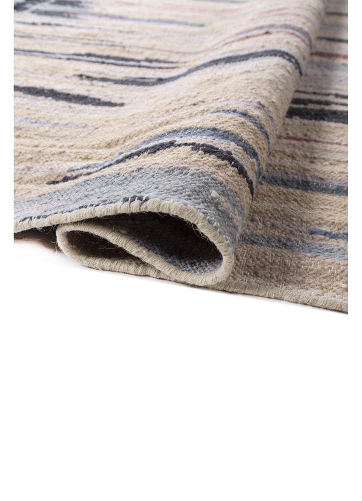 indusbar red and orange wool flat weaves Rug - FloorShot