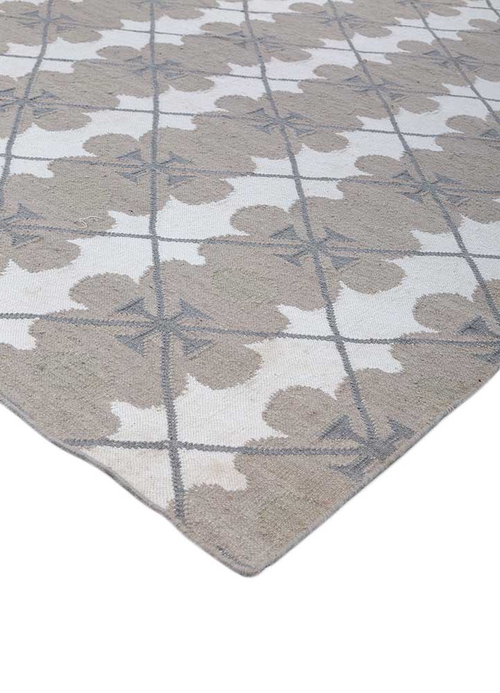 indusbar grey and black wool flat weaves Rug - FloorShot