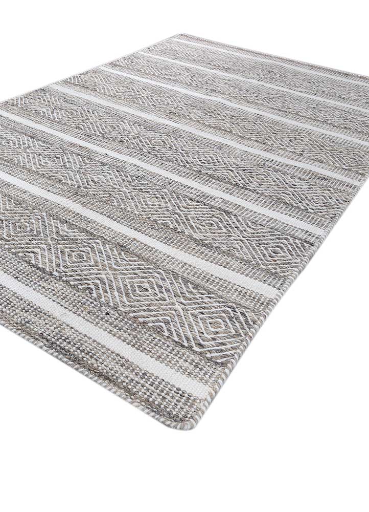 abrash grey and black wool flat weaves Rug - FloorShot