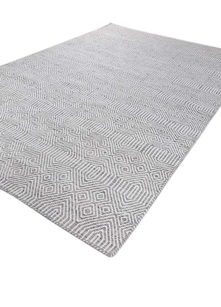 abrash grey and black wool flat weaves Rug - FloorShot