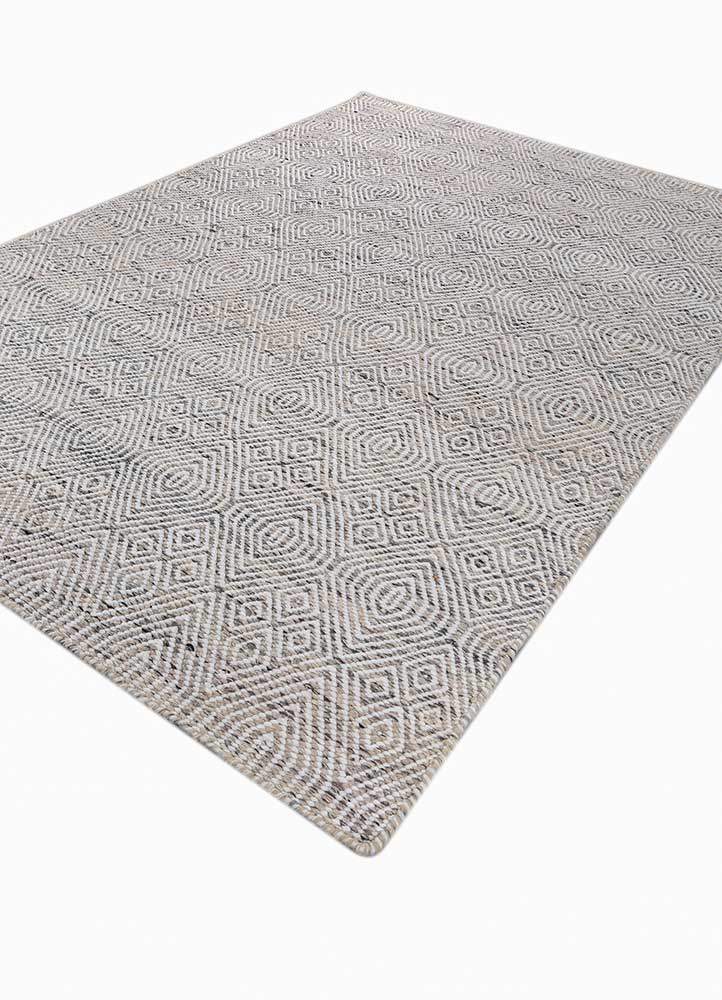 abrash beige and brown wool flat weaves Rug - FloorShot