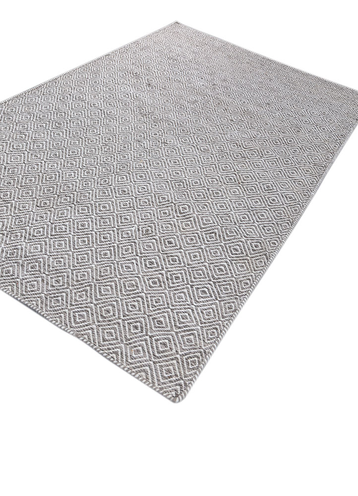 abrash grey and black wool flat weaves Rug - FloorShot