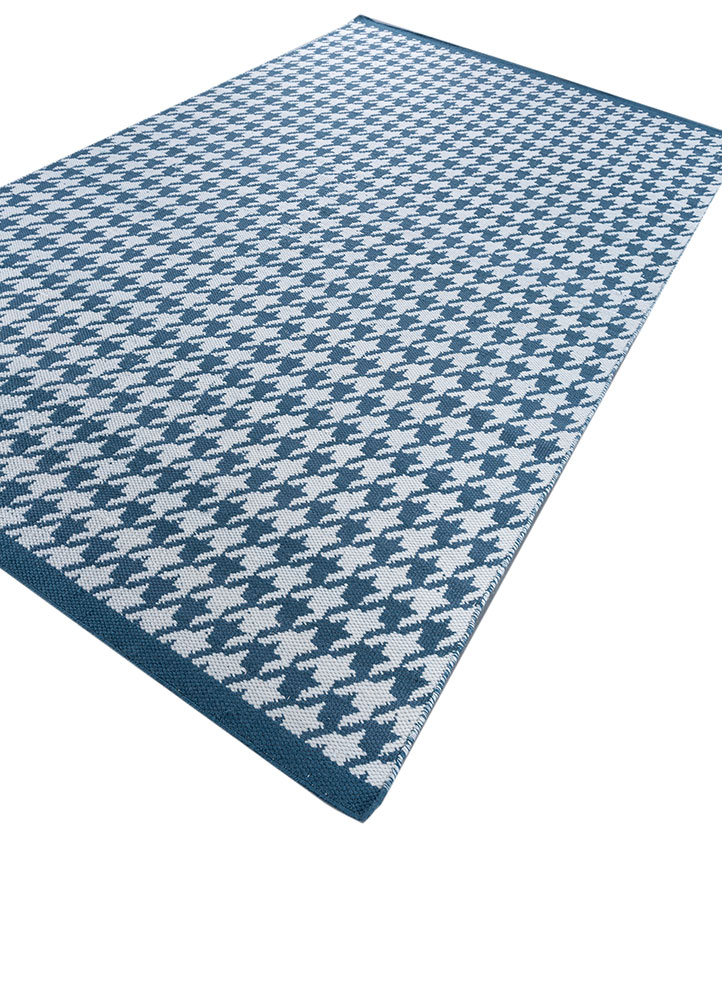 alhambra blue wool flat weaves Rug - FloorShot