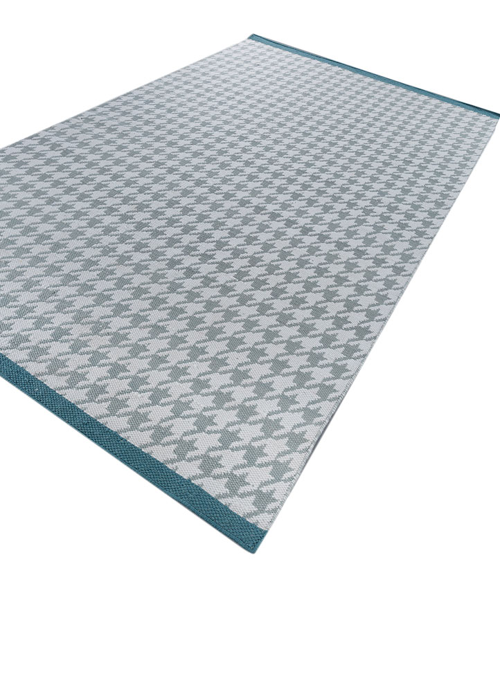 alhambra blue wool flat weaves Rug - FloorShot