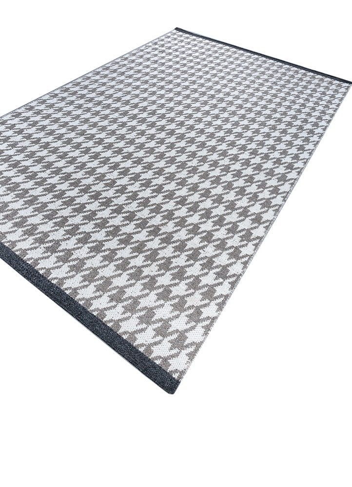 alhambra grey and black wool flat weaves Rug - FloorShot