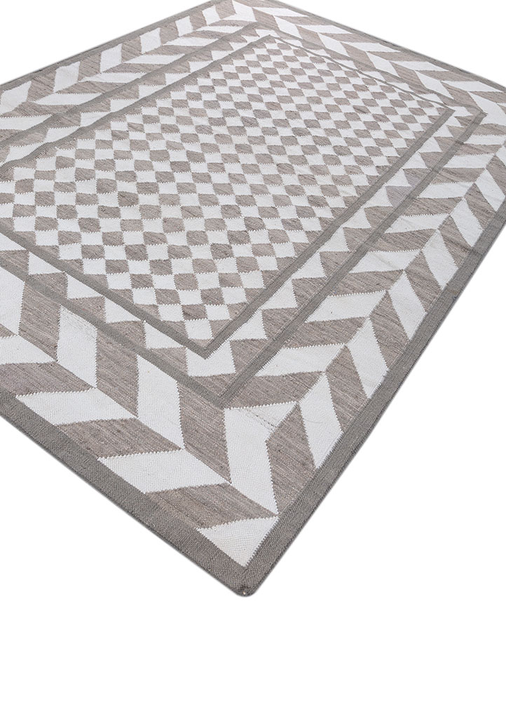 alhambra ivory wool flat weaves Rug - FloorShot