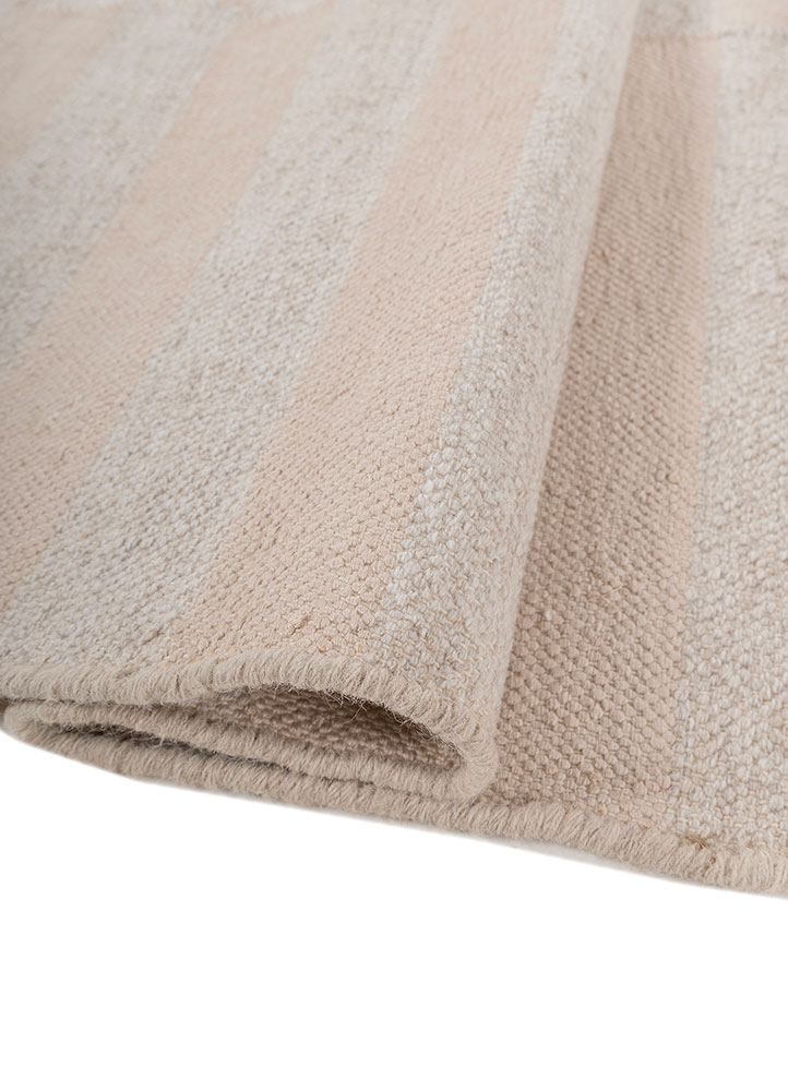 indusbar ivory wool and viscose flat weaves Rug - FloorShot