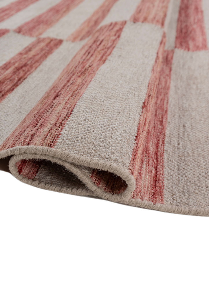 indusbar red and orange wool and viscose flat weaves Rug - FloorShot
