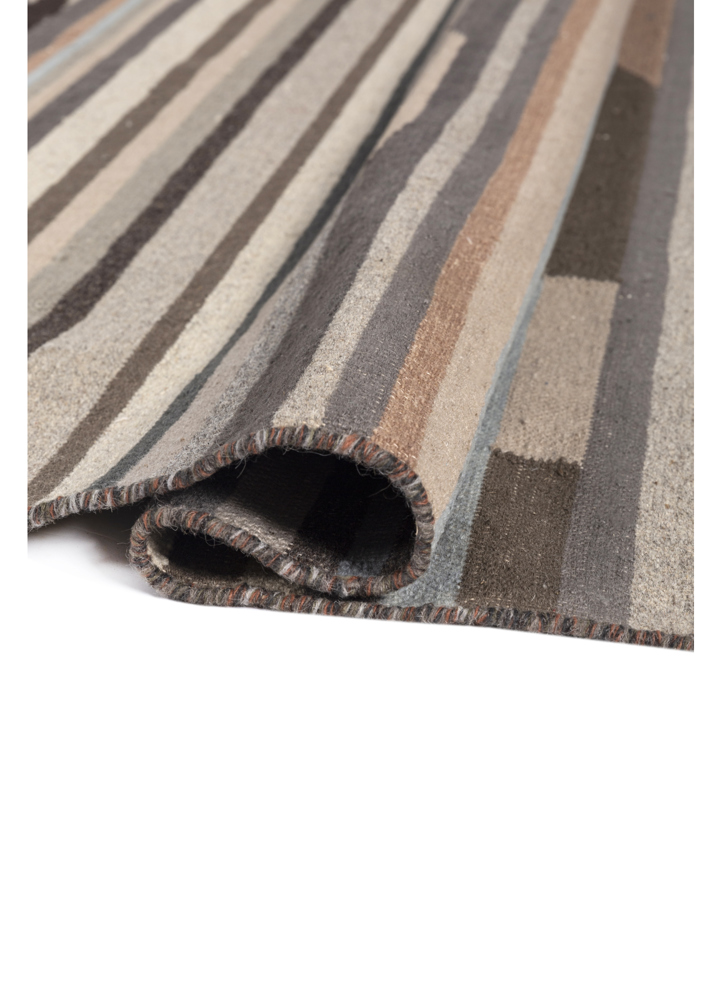 indusbar ivory wool and viscose flat weaves Rug - FloorShot