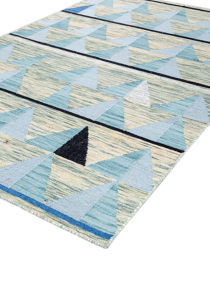 indusbar grey and black wool and viscose flat weaves Rug - FloorShot