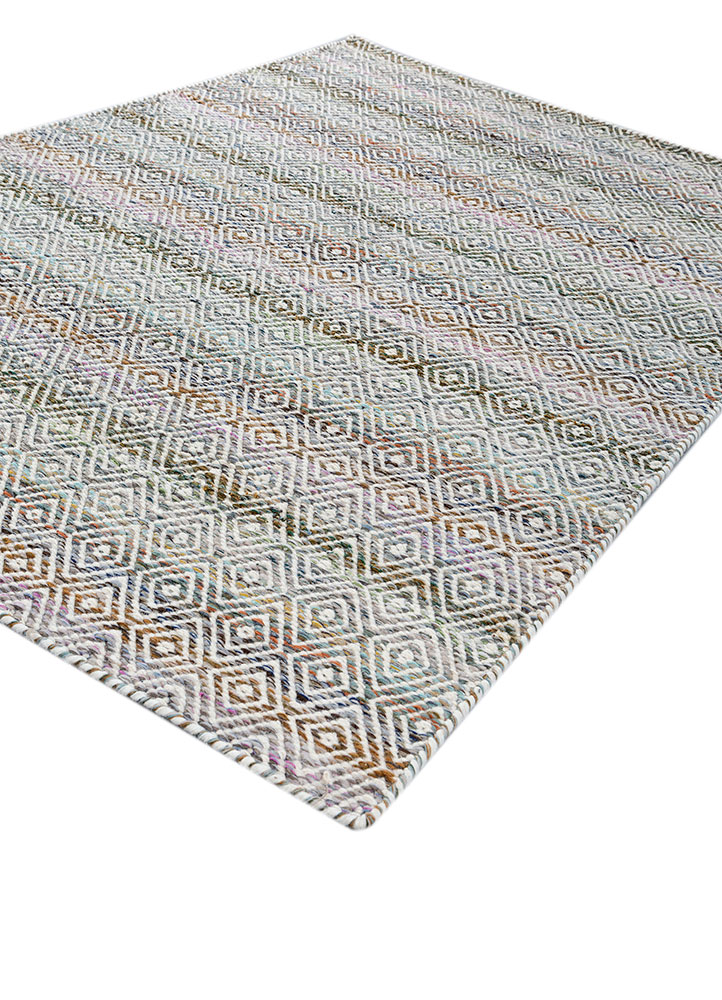 abrash grey and black wool and viscose flat weaves Rug - FloorShot