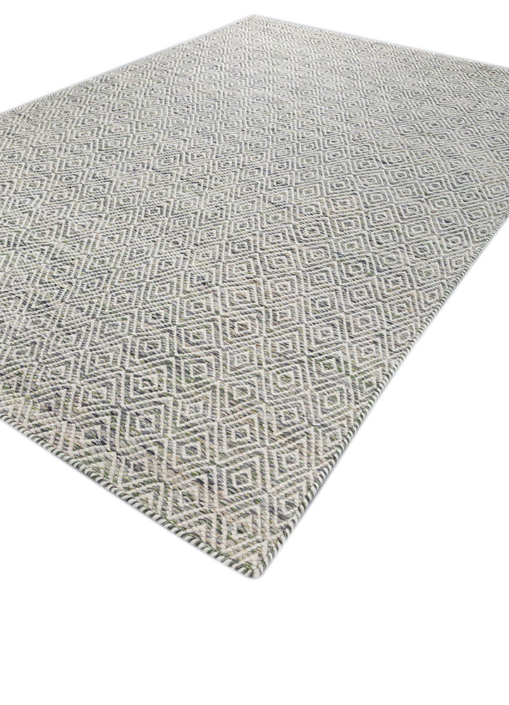 abrash blue wool and viscose flat weaves Rug - FloorShot