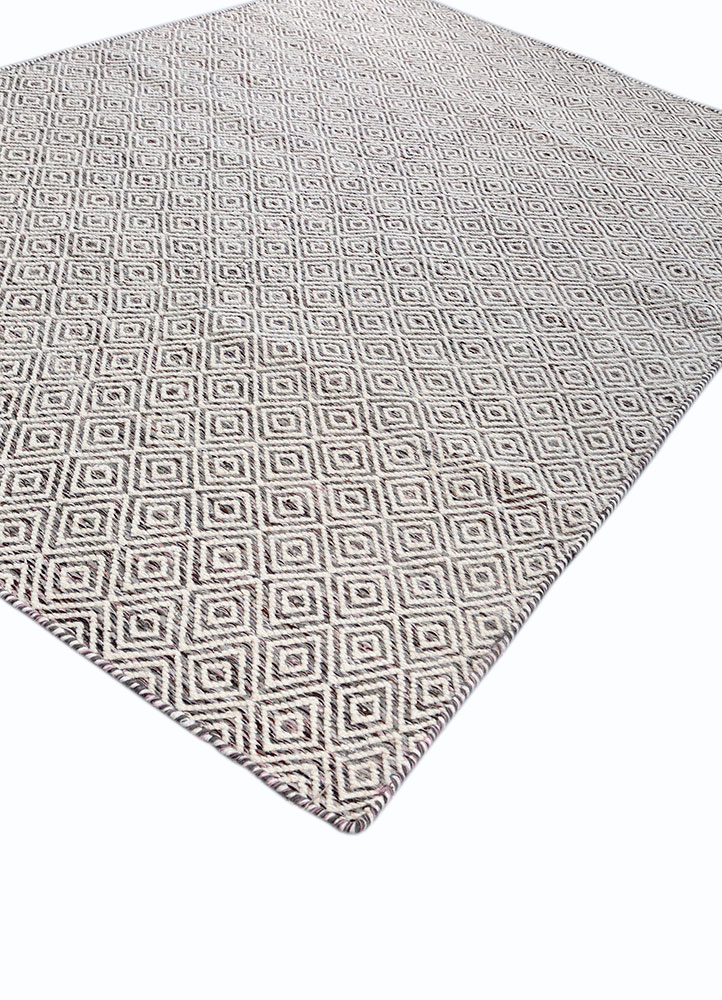 abrash grey and black wool and viscose flat weaves Rug - FloorShot