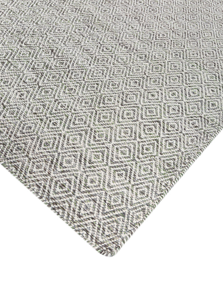 abrash grey and black wool and viscose flat weaves Rug - FloorShot