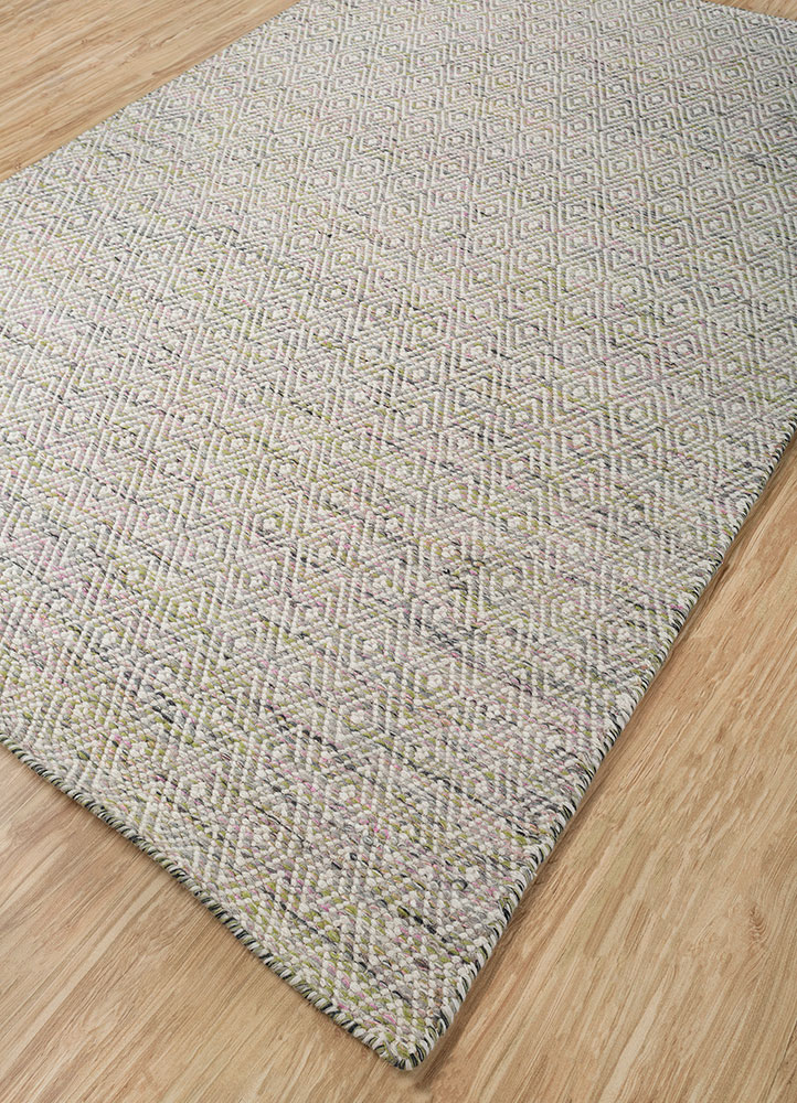 abrash beige and brown wool and viscose flat weaves Rug - FloorShot
