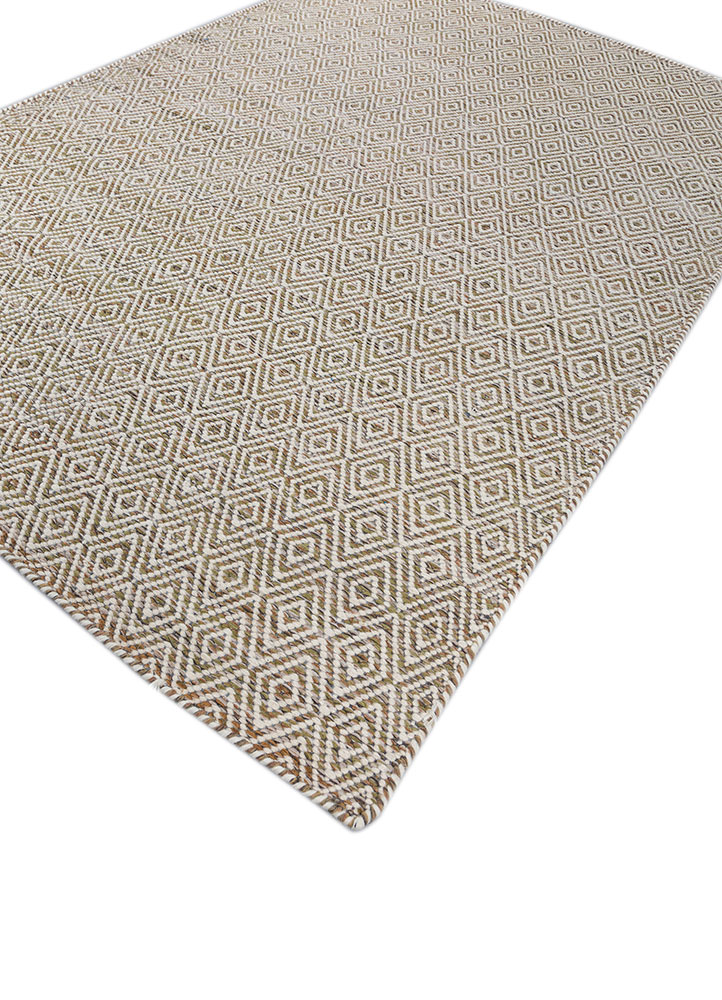 abrash green wool and viscose flat weaves Rug - FloorShot