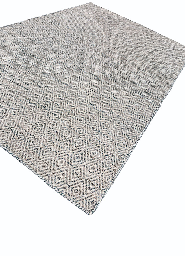 abrash beige and brown wool and viscose flat weaves Rug - FloorShot