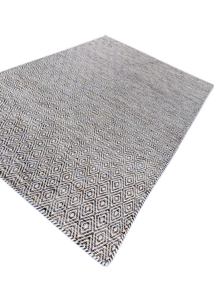 abrash beige and brown wool and viscose flat weaves Rug - FloorShot