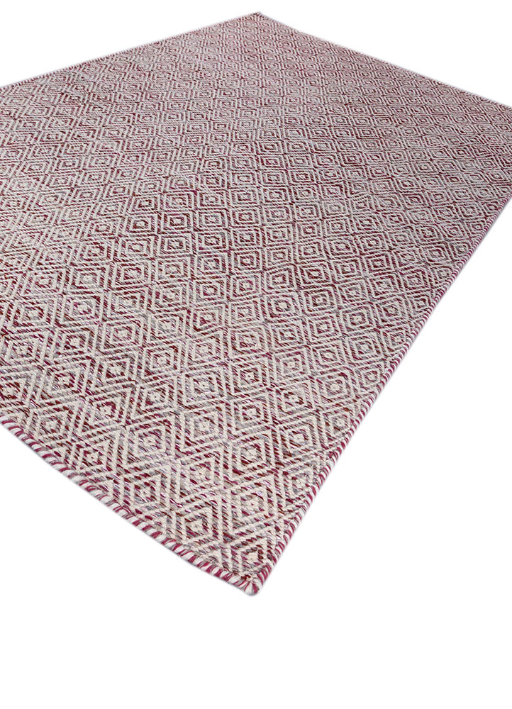 abrash red and orange wool and viscose flat weaves Rug - FloorShot