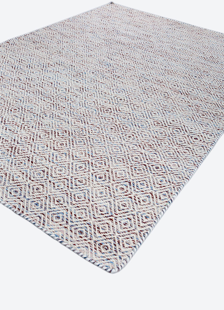 abrash red and orange wool and viscose flat weaves Rug - FloorShot