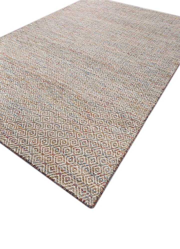 abrash gold wool and viscose flat weaves Rug - FloorShot