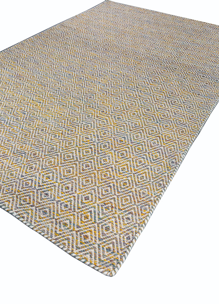abrash green wool and viscose flat weaves Rug - FloorShot