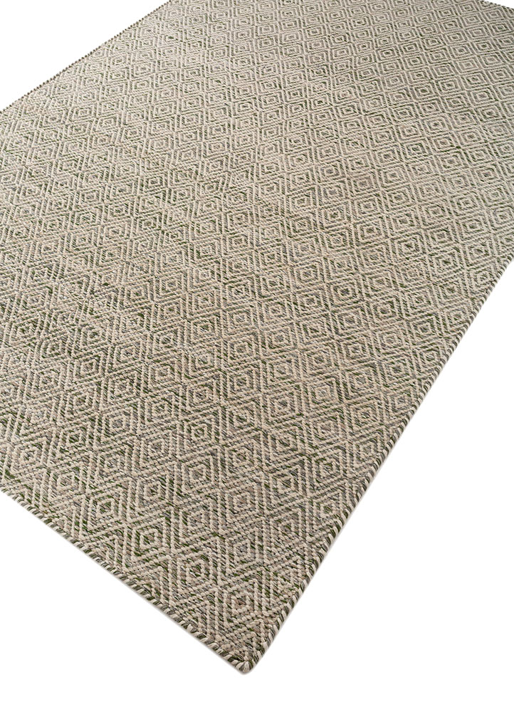 abrash blue wool and viscose flat weaves Rug - FloorShot