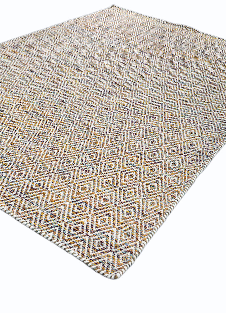 abrash pink and purple wool and viscose flat weaves Rug - FloorShot
