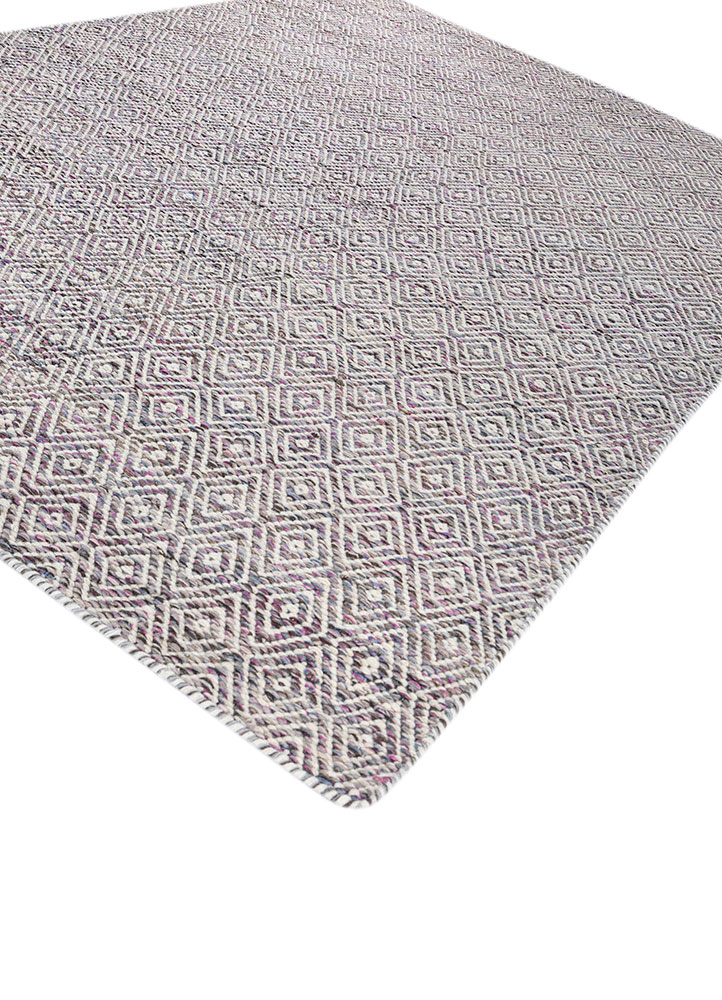 abrash red and orange wool and viscose flat weaves Rug - FloorShot