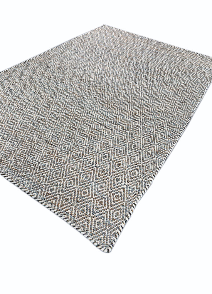 abrash blue wool and viscose flat weaves Rug - FloorShot