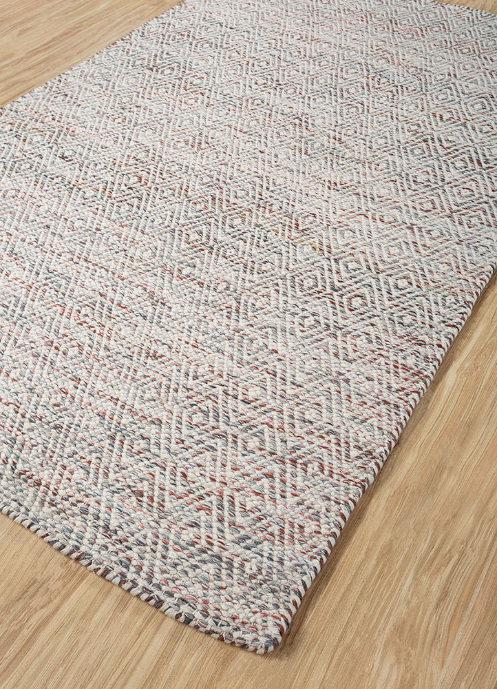abrash blue wool and viscose flat weaves Rug - FloorShot