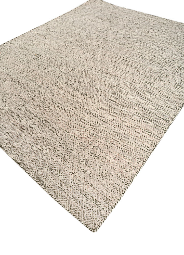 abrash green wool and viscose flat weaves Rug - FloorShot