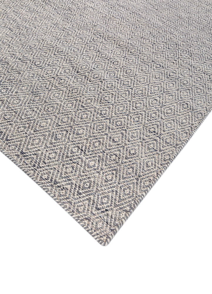 abrash grey and black wool and viscose flat weaves Rug - FloorShot