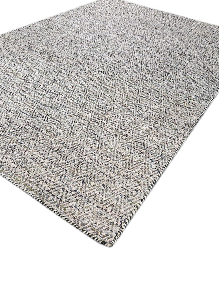 abrash grey and black wool and viscose flat weaves Rug - FloorShot