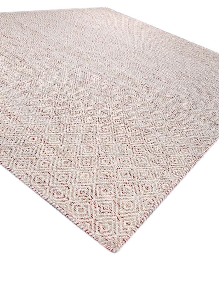 abrash red and orange wool and viscose flat weaves Rug - FloorShot