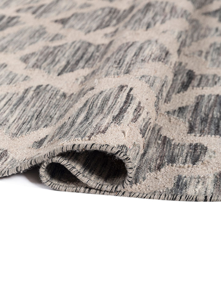 indusbar blue wool and viscose flat weaves Rug - FloorShot