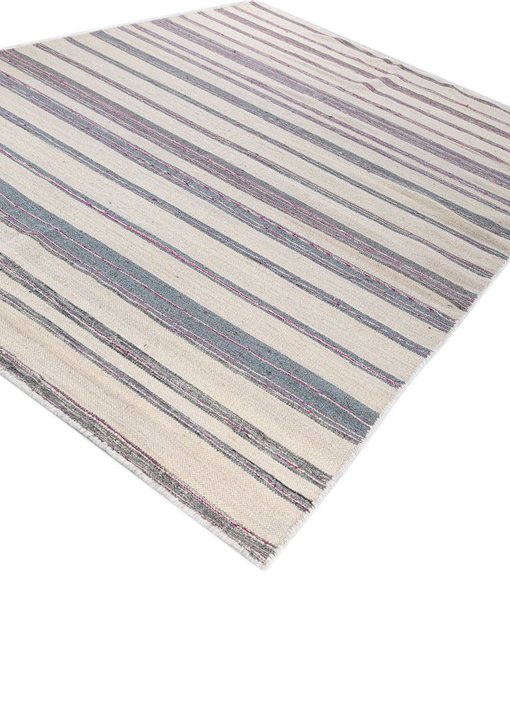 abrash grey and black wool and viscose flat weaves Rug - FloorShot