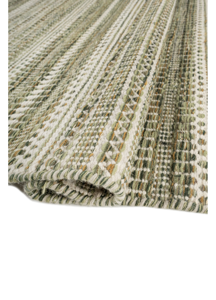abrash ivory wool and viscose flat weaves Rug - FloorShot