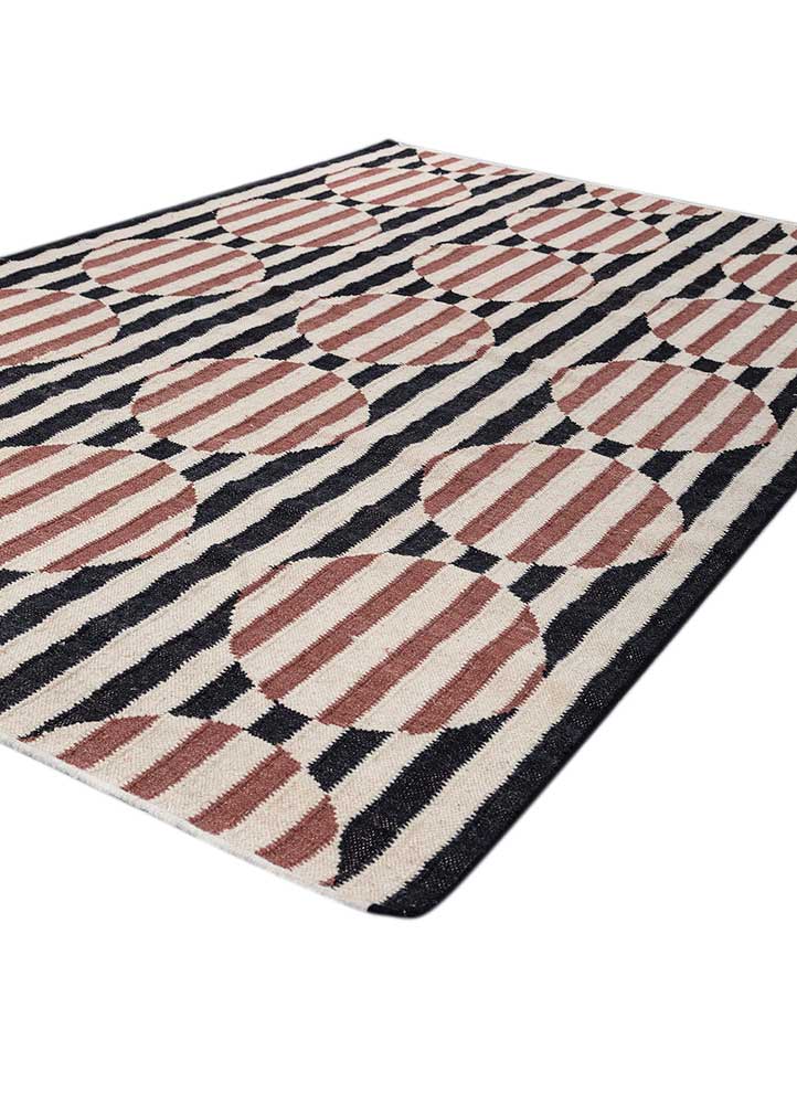 checkers ivory wool and viscose flat weaves Rug - FloorShot