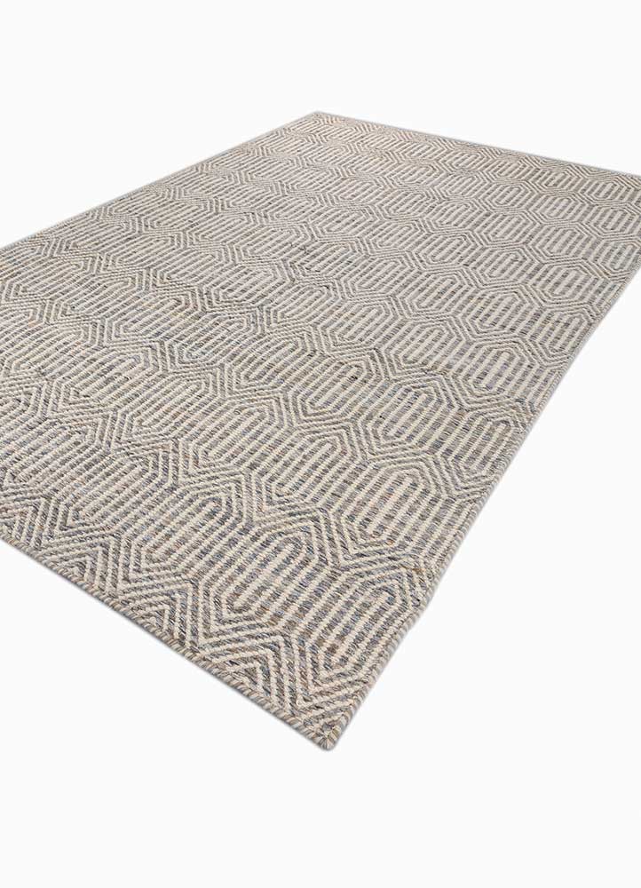 abrash grey and black wool and viscose flat weaves Rug - FloorShot