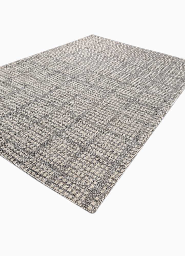 abrash grey and black wool and viscose flat weaves Rug - FloorShot