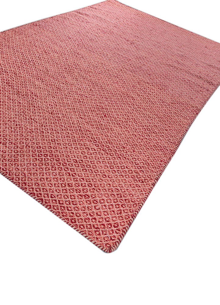 abrash red and orange wool and viscose flat weaves Rug - FloorShot