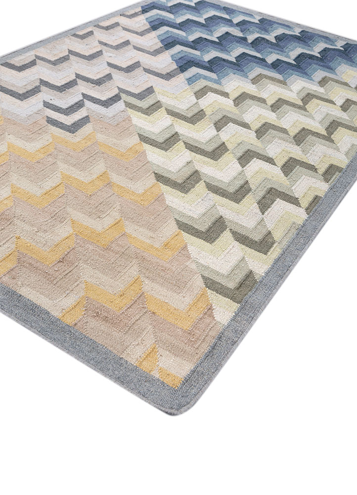 checkers grey and black wool and viscose flat weaves Rug - FloorShot